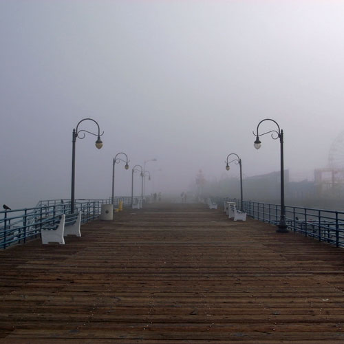 Santa Monica pier, looking back towards land