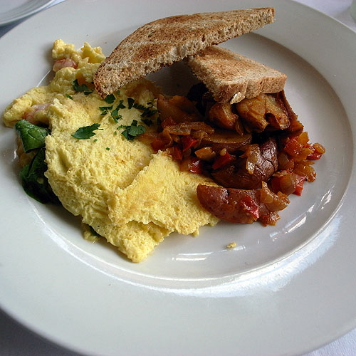 Sweet shrimp omelet at Lineage