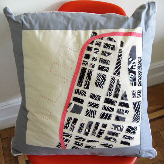 Haptic Labs soft map pillow (Brooklyn)