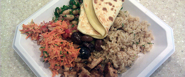 Gozi on the chicken mezze plate at Piperi